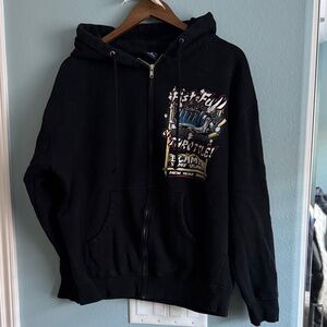 Glamis NY 2010 Black Graphic Zip-Up Hoodie